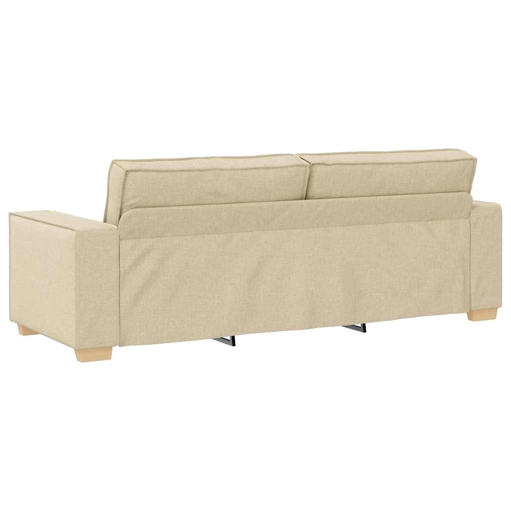 Sofa Set with Cushion 3 pcs Cream 220 x 78 x 84 cm Fabric